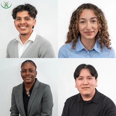 Alliance College-Ready Public Schools Class of 2024 graduates. Clockwise from top left - Waldo Covarrubias (Gayle Miller Leaders of Change), Kattie Hayes (Carson Scholar), Alison Carter (Judy Burton Impact Award Scholar), Francisco Roldan (Dan Katzir Scholar).