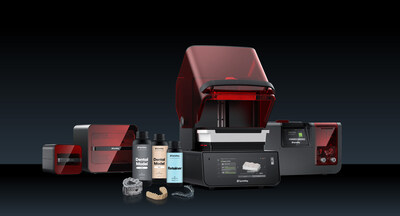Pro 2 is part of SprintRay's 3D printing ecosystem, including design software, services, and post-processing equipment.