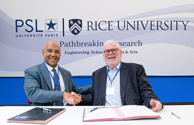 Reginald DesRoches, Rice University president and Alain Fuchs, Université PSL president