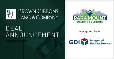 Brown Gibbons Lang & Company (BGL) is pleased to announce the sale of Paramount Building Solutions (Paramount), a provider of facilities maintenance and commercial cleaning solutions, to GDI Integrated Facility Services Inc. (TSX: GDI), a commercial facility services provider. BGL’s Professional Services investment banking team served as the exclusive financial advisor to Paramount in the transaction. The specific terms of the transaction were not disclosed.