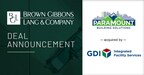BGL Announces the Sale of Paramount Building Solutions to GDI Integrated Facility Services