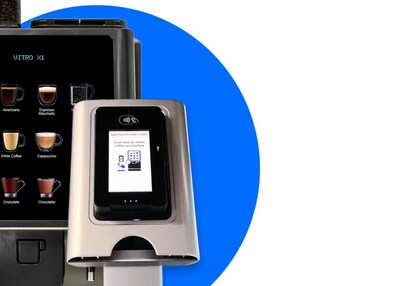 PicoCoffee™, a compact, cashless payment device for automatic tabletop coffee machines that allows consumers to vend beverages and purchase micro market items in the same transaction.