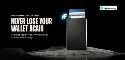 The Groove Smart Wallet Trace provides security with Apple's Find My technology embedded within.