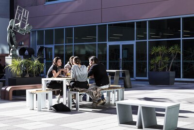 UTS students enjoy the green space at the university’s Peter Johnson building. Photo by Andrew Worssam. (PRNewsfoto/University of Technology Sydney)