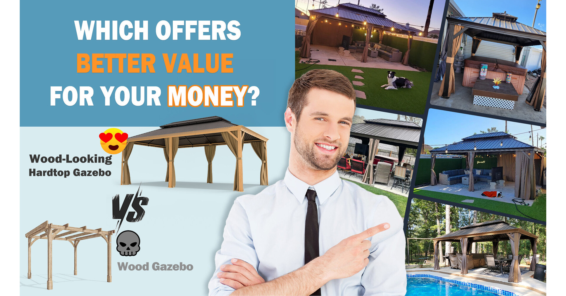 FungYard's Wood-Looking Hardtop Gazebo: Wood Charm, Steel Strength - Vimarsana News