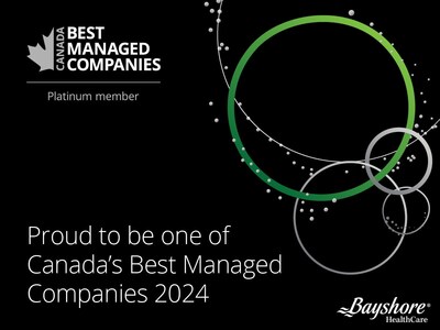 Bayshore HealthCare has been selected as part of Canada's Best Managed Companies for 2024. (CNW Group/Bayshore HealthCare)