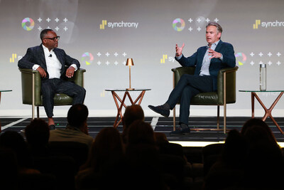 Synchrony’s Chief Diversity, Inclusion and Corporate Responsibility Officer Michael Matthews (left) and President and CEO Brian Doubles (right) discussed the company’s continued progress and commitment to equity at its 10th annual Global Diversity Experience. (Photo credit: TheWrightVision for Synchrony)