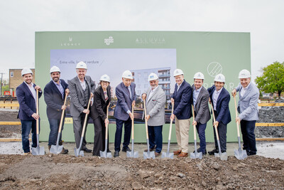 The groundbreaking ceremony of the Verdora residential project, located on Harwood Boulevard in Vaudreuil-Dorion, took place in the presence of Mayor Guy Pilon, developer Legacy Development Group, and partners Capital Property Development CPD Inc. and Alluvia Real Estate. The architectural design is by Geiger and Huot Architects, and Magil Construction is overseeing the project's construction. Delivery expected by September 2025. Inspired by nature with its clean, timeless lines, the Verdora project will comprise a total of 245 residential units spread across 2 buildings of 3 to 6 storeys, with part of the ground floor designated for commercial use. (CNW Group/Verdora)