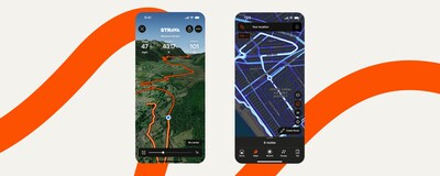 Strava's next iteration of Flyover and Night Heatmaps shown with Dark mode