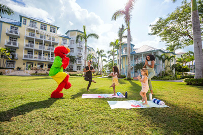 Sesame Street Sunrise Yoga is available exclusively at all three Beaches Resorts Caribbean locations, inviting families to mindfully connect during morning yoga sessions alongside Sesame Street friends.