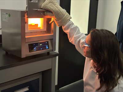 Shown here: high temperature calcination of sodium-ion cathode materials. Bedrock Materials began the production of cathode active materials in their new Chicago headquarters in April.