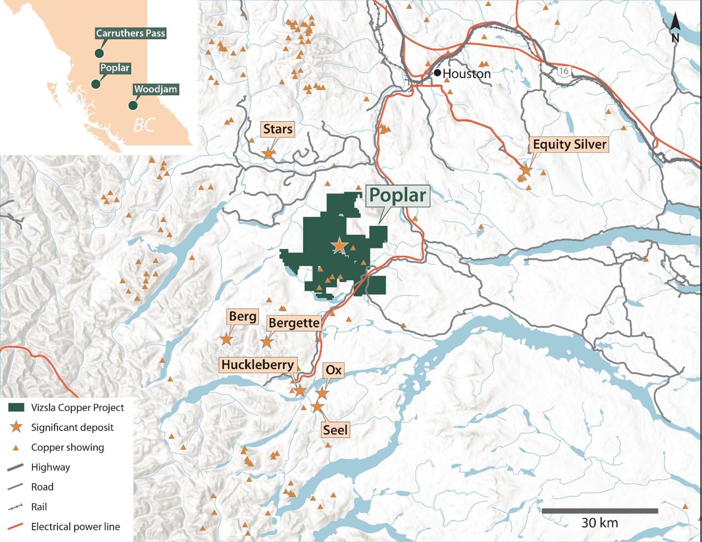 Figure 1 – Poplar Project Location Map (CNW Group/Vizsla Copper Corp.) Figure 1 – Poplar Project Location Map (CNW Group/Vizsla Copper Corp.)