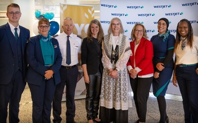 The WestJet Group inaugurates non-stop service between Calgary and Iceland. Photo credit: Kristin Grisdale (CNW Group/WESTJET, an Alberta Partnership)