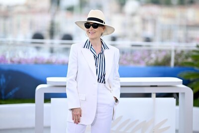 Meryl Streep en tenue LILYSILK lors du photocall de Cannes 2024