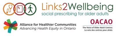 Links2Wellbeing logo, a collaborative project of the Older Adult Centres’ Association of Ontario and the Alliance for Healthier Communities. (Groupe CNW/Alliance pour des communautés en santé)