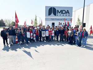 Unifor holds rally for MDA Space workers on strike