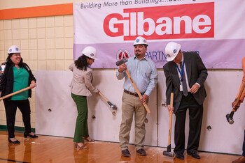 Omar Garcia, Gilbane Building Company, at Sam Houston High School Groundbreaking