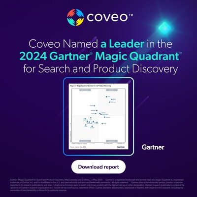 Coveo Named a Leader in the 2024 Gartner® Magic Quadrant™ for Search and Product Discovery (CNW Group/Coveo Solutions Inc.)