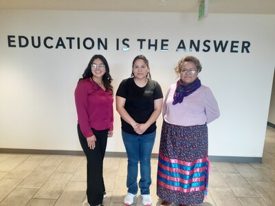 A photo of the Native Student Veteran Fellows visiting the American Indian College Fund offices.
