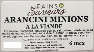 Arancini minions a la viande (Groupe CNW/Ministère de l'Agriculture, des Pêcheries et de l'Alimentation)