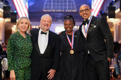 The Ellis Island Honors Society, presented the Annual Ellis Island Medals of Honor, to 88 honorees including Susan Rockefeller, David Rockefeller Jr., Whoopi Goldberg and Harvey Mason Jr. The medal ceremony took place during a black-tie gala held in Ellis Island’s Great Hall. The U.S. Senate and House of Representatives have officially recognized the Ellis Island Medals of Honor, and each year the recipients are listed in the Congressional Record. On Saturday, May 18, 2024 in New York. (Ben Hider/AP Images for the Ellis Island Honors Society)