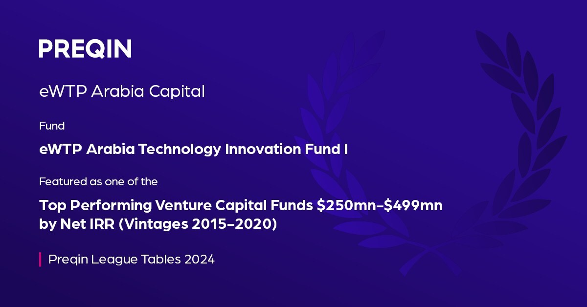 eWTP Arabia Capitals Technologie-Fonds I wird als bester VC-Fonds in den Preqin League Tables ausgezeichnet