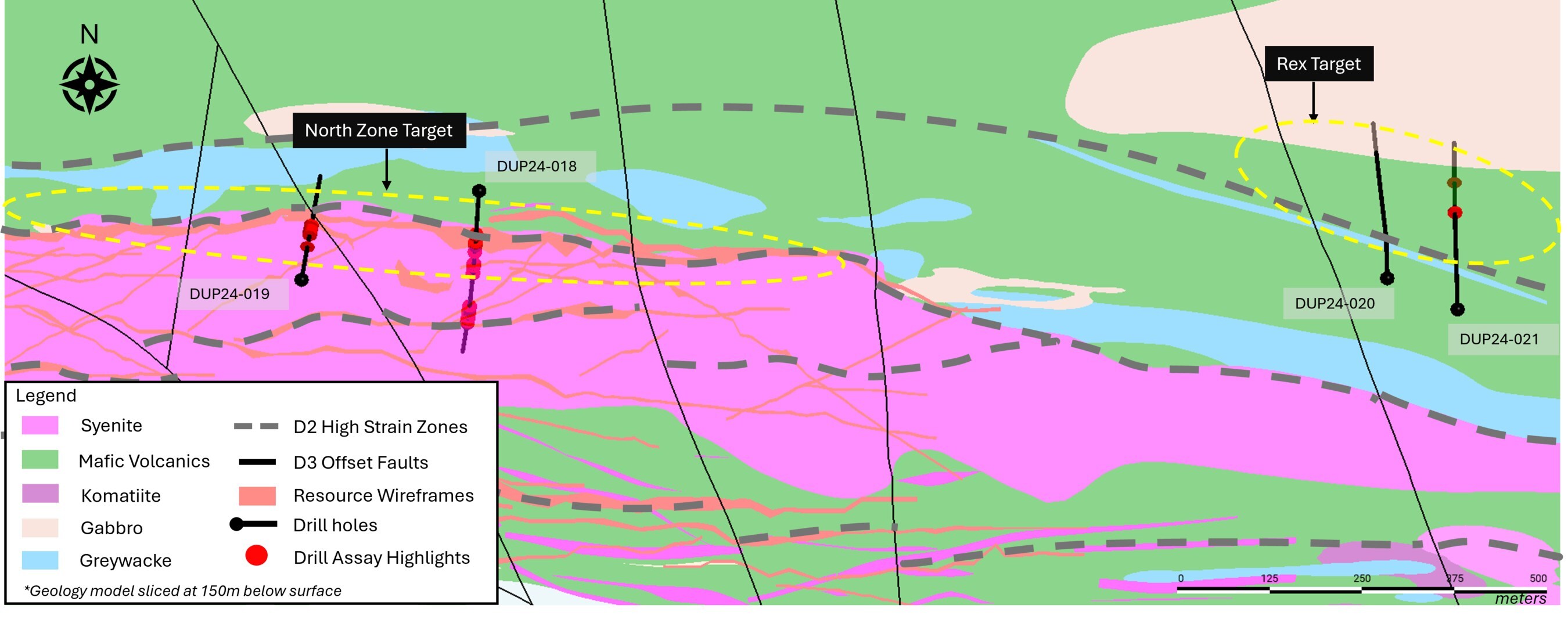Figure 1: Plan view of select drill holes within the North Zone and Rex Target Zone (CNW Group/First Mining Gold Corp.) Figure 1: Plan view of select drill holes within the North Zone and Rex Target Zone (CNW Group/First Mining Gold Corp.)