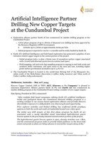 Artificial Intelligence Partner Drilling New Copper Targets at the Cundumbul Project