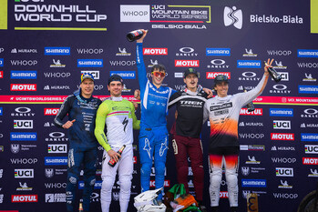 Monster Energy's Loris Vergier Claims Third Place and Amaury Pierron Takes Fifth Place in the Elite Men’s Division at UCI Downhill Mountain Bike World Cup in Bielsko Biala, Poland