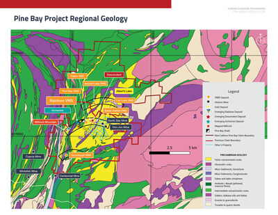Callinex Pine Bay Project Regional Geology Map (CNW Group/Callinex Mines Inc.)