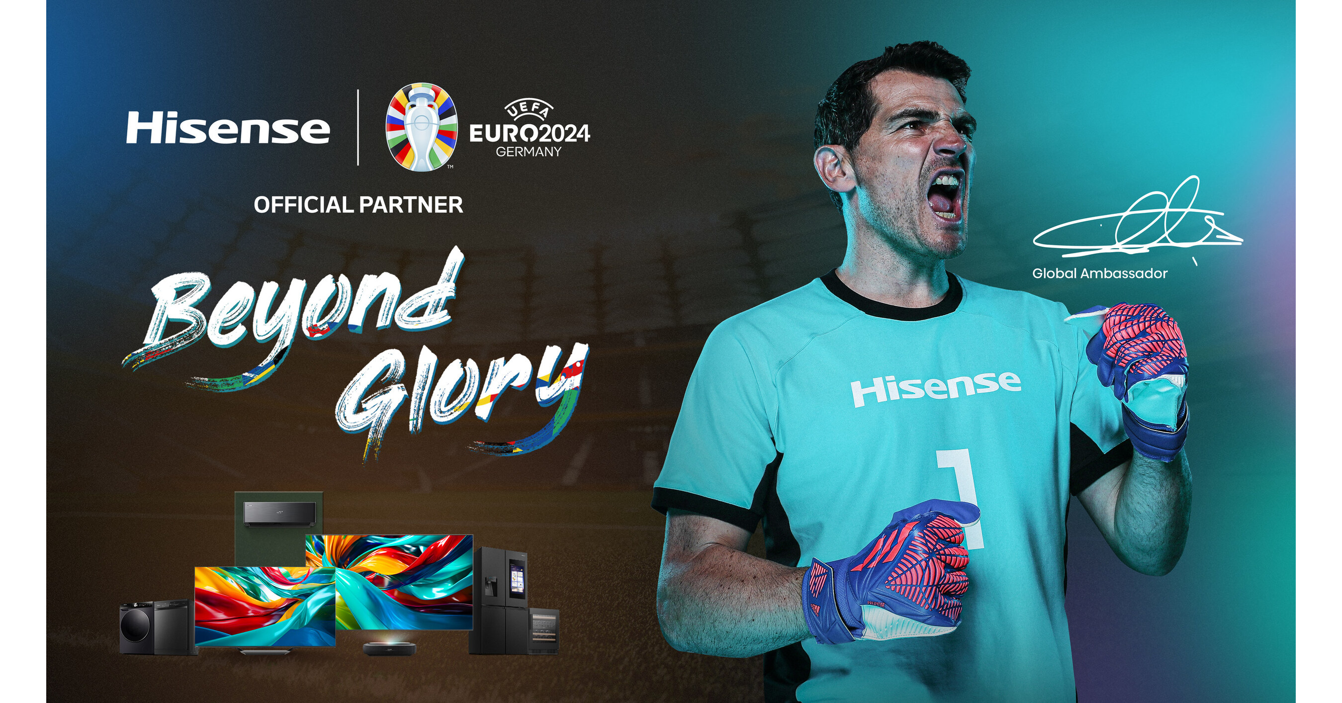 Hisense wita słynnego bramkarza Ikera Casillasa w kampanii UEFA EURO 2024 ™ „BEYOND GLORY"