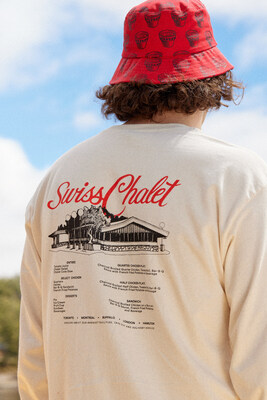 A vintage Long Sleeve Shirt featuring menu art from the first location at Bloor Street and Bedford Road in Toronto. (CNW Group/Swiss Chalet)