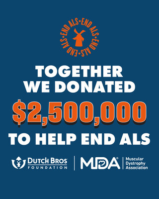Dutch Bros and its customers came together on Friday, May 17, for the 18th annual Drink One for Dane to support the Muscular Dystrophy Association (MDA) and its mission to end Amyotrophic Lateral Sclerosis (ALS).