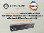 Leopard Imaging to Launch World's First RGB-IR High Resolution Stereo Camera Eagle 2 LI-VB1940-GM2A-119H at Embedded Vision Summit 2024