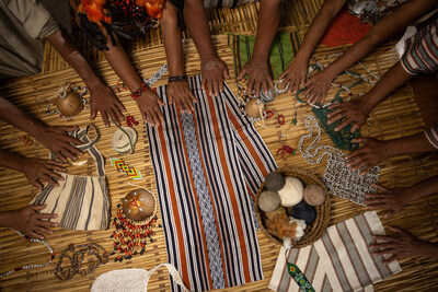 Textiles from the Reserva Comunal Machiguenga in Peru.