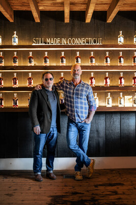 Actor Chris Meloni and Mine Hill Distillery Owner, Zachary Karabell, on site at the historic landmark destination in Roxbury, CT.