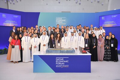 Qatar Economic Forum team from Media City Qatar, Higher Organizing Committee, and Bloomberg Live