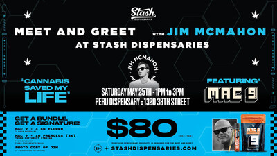Event Information - Stash Dispensaries - Peru - Jim McMahon, Former Chicago Bears Player