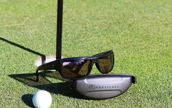 To enrich golfers' visual perception, Popticals NYDEF Golf sunglasses feature Zeiss Vision violet and purple tints to reduce the saturation of the color green, which obscures course contours.