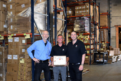 Murray Freeman, Dennis Nameth and Justin Miller ship the first ATX order from CLEANLIFE®'s warehouse.
