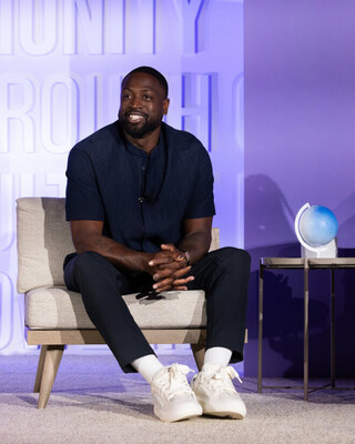 Dwyane Wade accepts the Elevate Prize Catalyst Award at the Elevate Prize Foundation’s Make Good Famous Summit and launches Translatable, a new digital platform to help trans youth and their support systems.