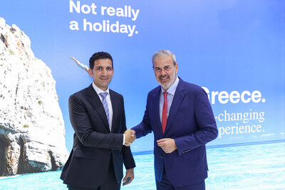 (From left to right): Mamoun Hmedan, Chief Business Officer of Wego and Dimitris Fragakis, Secretary General at the Greek National Tourism Organization (GNTO)