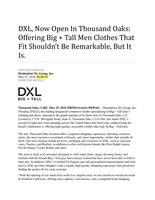 DXL, Now Open In Thousand Oaks: Offering Big + Tall Men Clothes That Fit Shouldn't Be Remarkable, But It Is.