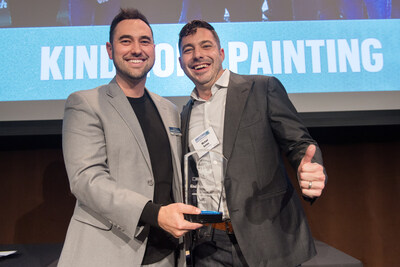 Michael Sutton, Owner and Founder, Kind Home Painting, accepts the Denver Business Journal's Small Business Award.