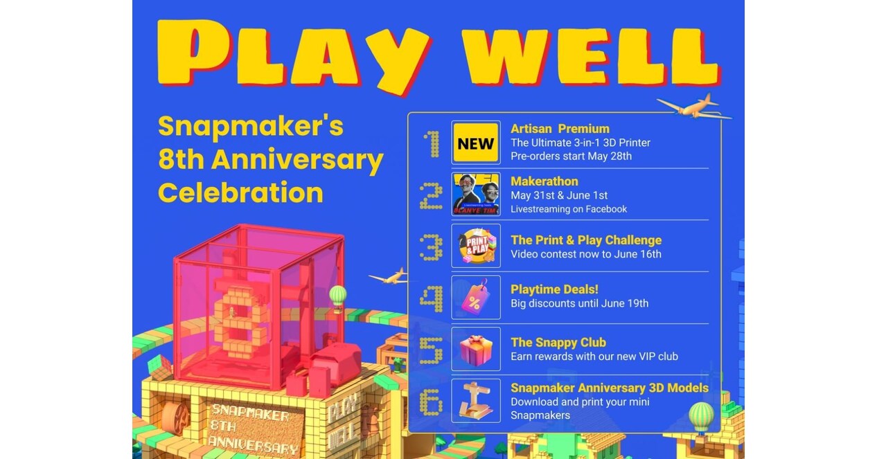 Snapmaker celebra su octavo aniversario con Play Well Makerathon, Artisan Premium y más Snapmaker celebra su octavo aniversario con Play Well Makerathon, Artisan Premium y más