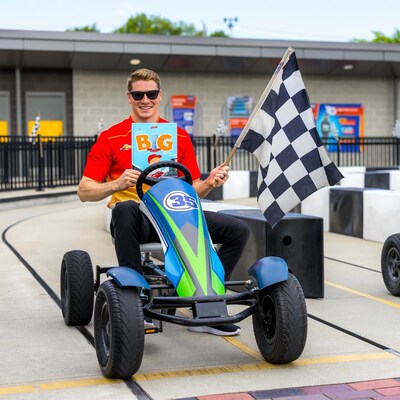 Josef's BIG Dream at the miniature oval of Riley Children's Health Sports Legends Experience at The Children's Museum of Indianapolis