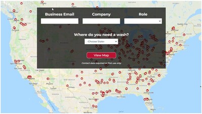 The main screen of the Tank Wash Finder