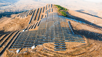 A usina fotovoltaica de Shandong. (Foto: TrinaTracker)