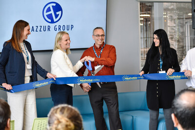 Azzur Group leadership during the ribbon cutting ceremony for Azzur Cleanrooms on Demand Devens.