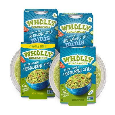 The makers of the WHOLLY® GUACAMOLE brand introduce extra Chunky Restaurant Style Guacamole.
